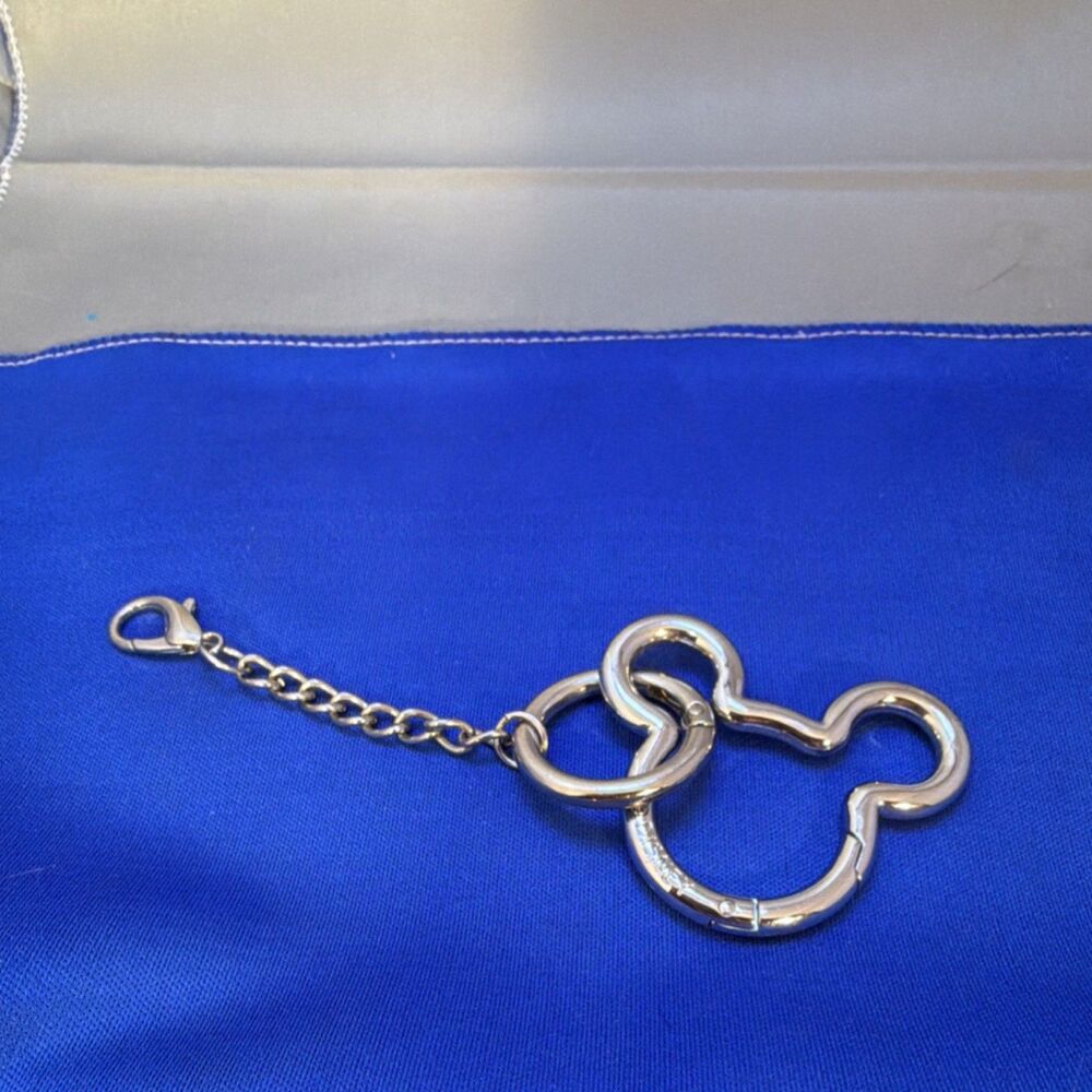 Disney Mickey Mouse Head Shaped Silver Keychain Collectible Disney Franchise